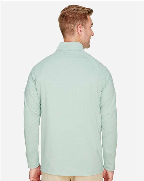 Devon & Jones DG480 Men's CrownLux Performance Clubhouse Micro-Stripe Quarter-Zip Pullover in Kelly Green