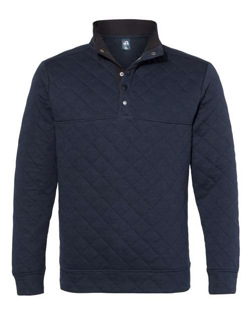 J. America 8890 Men's Quilted Half-Snap Pullover in Navy