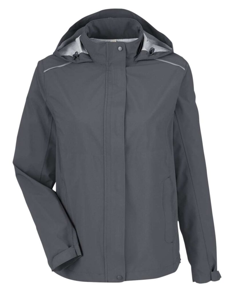 CORE365 CE712W Women's Barrier Packable Waterproof Rain Jacket in Carbon
