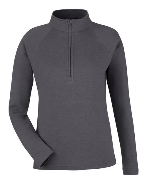 Devon & Jones DG481WZ Women's New Classics Charleston Quarter-Zip Pullover in Black Melange
