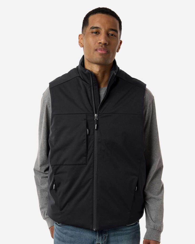 CORE365 CE716 Unisex Techno Lite Flat-Fill Insulated Vest in Black