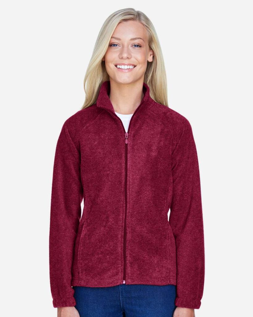 Harriton M990W Women's Full-Zip Fleece in Wine