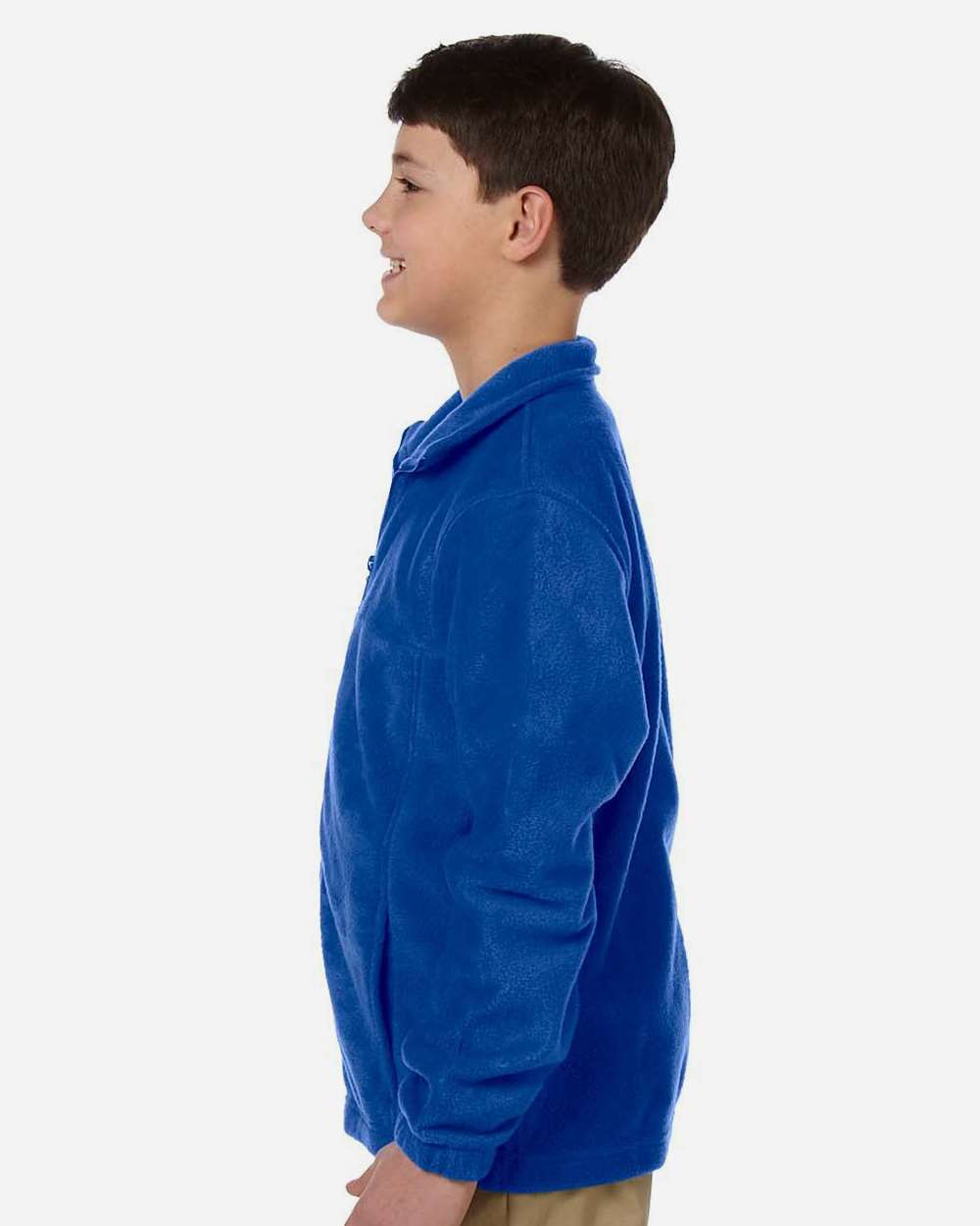 Harriton M990Y Youth 8 oz. Full-Zip Fleece in True Royal