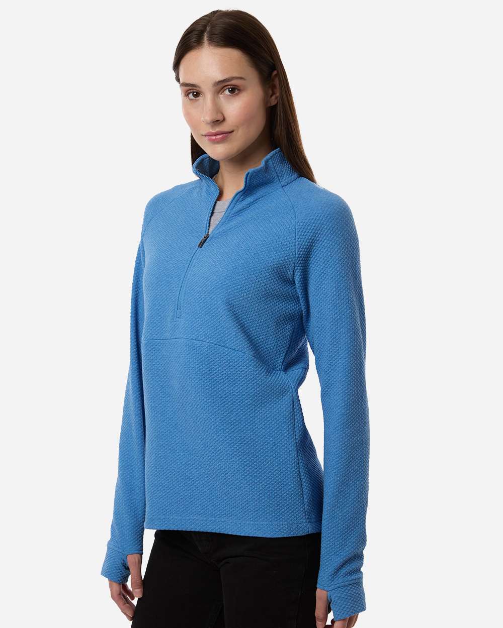 North End NE725W Ladies' Spirit Textured Quarter-Z in Light nautical blue heather