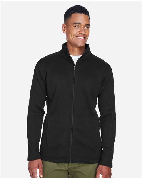 Devon & Jones DG793 Men's Bristol Full-Zip Sweater Fleece Jacket in Black