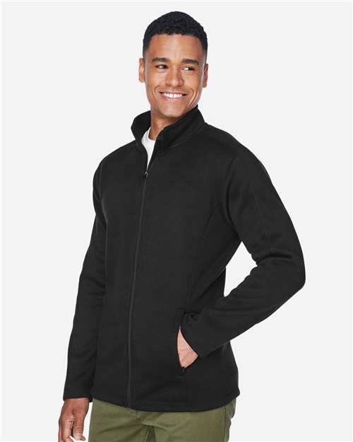 Devon & Jones DG793 Men's Bristol Full-Zip Sweater Fleece Jacket in Black