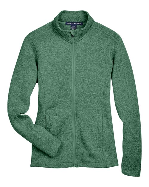 Devon & Jones DG793W Women's Bristol Full-Zip Sweater Fleece Jacket in Forest Heather