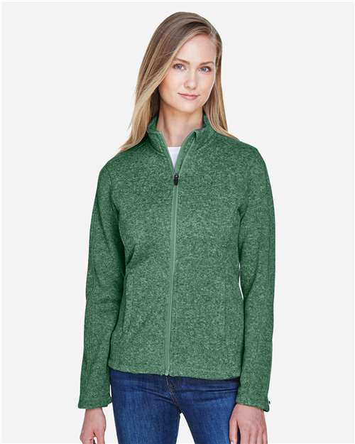 Devon & Jones DG793W Women's Bristol Full-Zip Sweater Fleece Jacket in Forest Heather