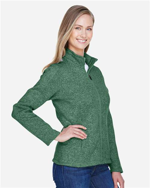 Devon & Jones DG793W Women's Bristol Full-Zip Sweater Fleece Jacket in Forest Heather