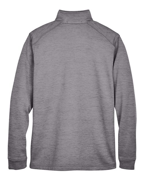 Devon & Jones DG798 Men's Newbury Mélange Fleece Quarter-Zip Pullover in Dark Grey Heather