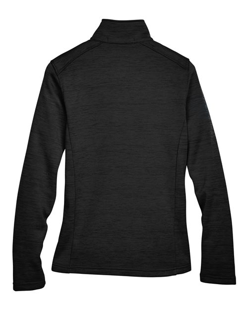 Devon & Jones DG798W Women's Newbury Mélange Fleece Quarter-Zip Pullover in Black Heather