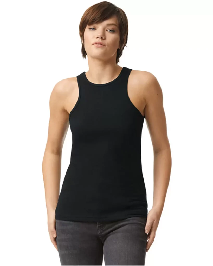 American Apparel 101CVC Women's CVC Racerback Tank in Black