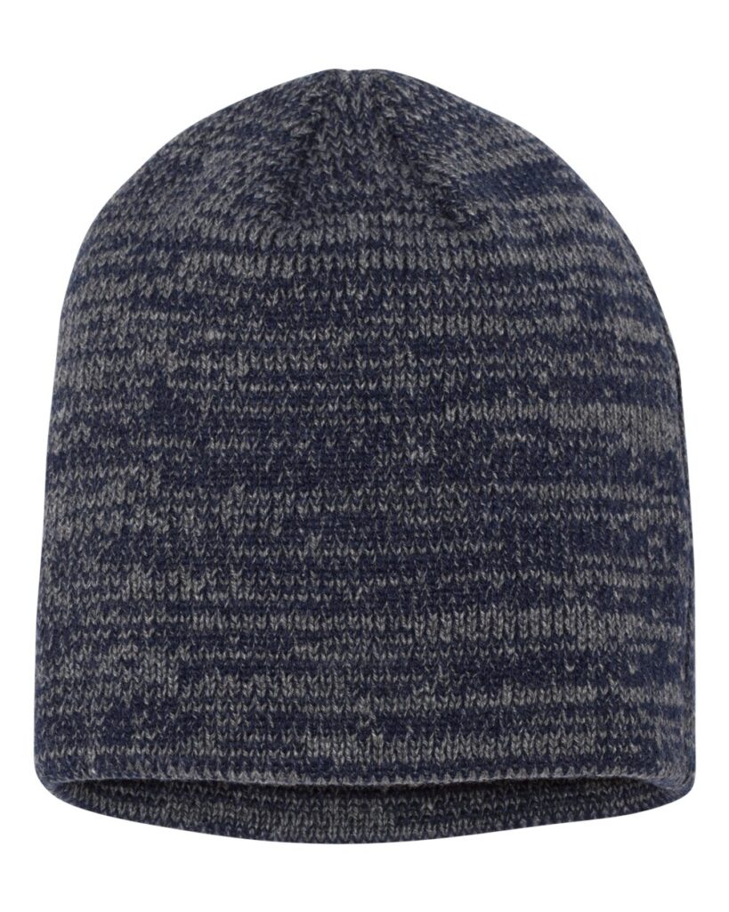 Sportsman SP03 8" Marled Beanie in Navy/ Dark Grey