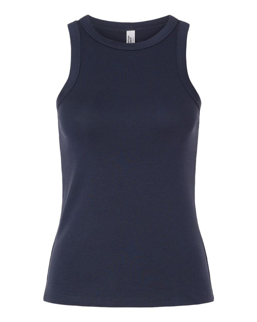 American Apparel BR2101 Women's Baby Rib Fitted Tank in Navy