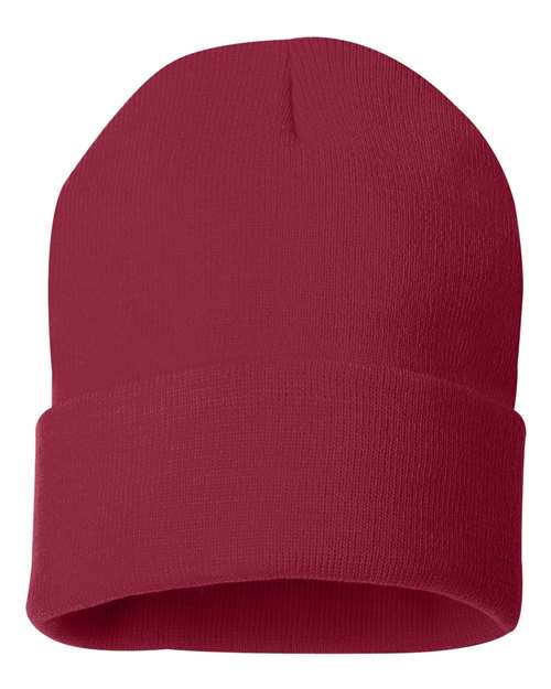 Sportsman SP12 12" Solid Cuffed Beanie in Cardinal