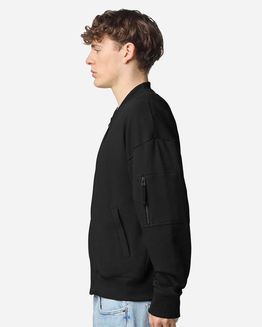 American Apparel FTJ77 Unisex French Terry Bomber in Black