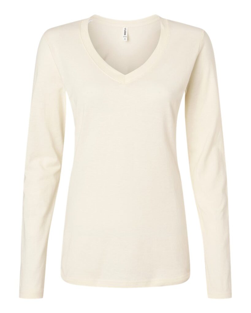 Tultex 214LS Women's Fine Jersey Long Sleeve T-Shirt in Natural
