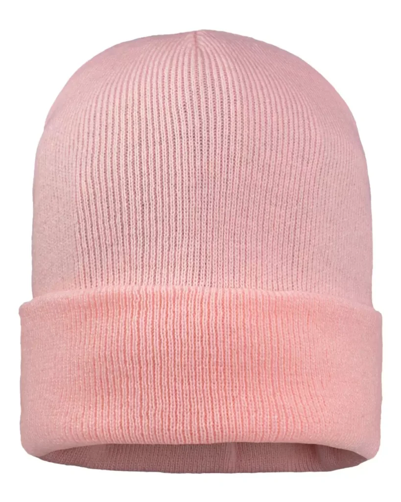 Sportsman SP12JL 12" Jersey Lined Cuffed Beanie in Pink