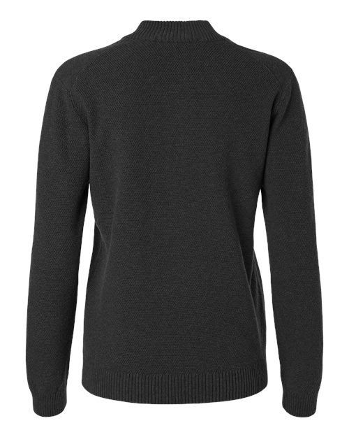 Devon & Jones DG450W Women's Hartland Textured Quarter Zip Sweater in Black Melange