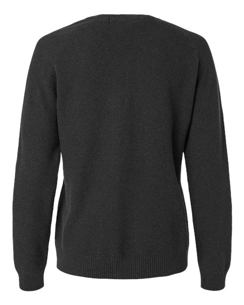 Devon & Jones DG451W Women's Hartland Textured Full Zip Sweater in Black Melange