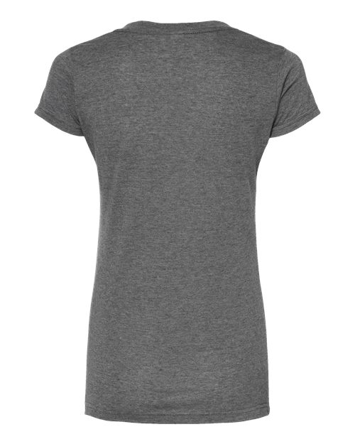 Tultex 244 Women's Poly-Rich V-Neck T-Shirt in Heather Charcoal