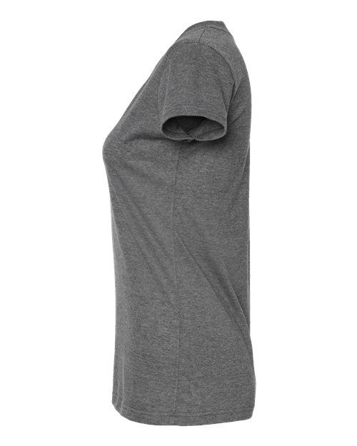 Tultex 244 Women's Poly-Rich V-Neck T-Shirt in Heather Charcoal