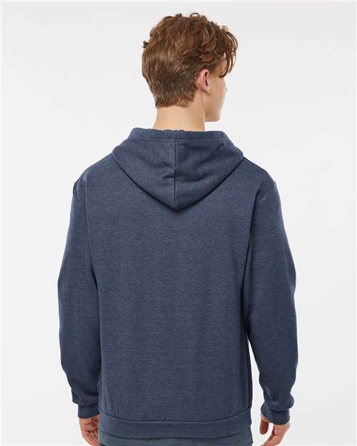 Tultex 331 Unisex Full-Zip Hooded Sweatshirt in Heather Denim