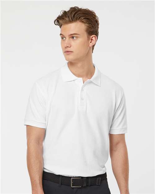 Tultex 400 Men's 50/50 Sport Pique Polo in White