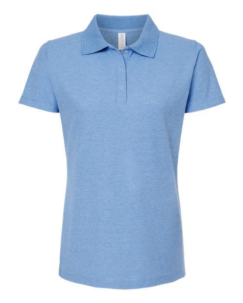 Tultex 401 Women's 50/50 Sport Pique Polo in Heather Light Blue