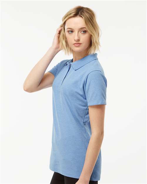 Tultex 401 Women's 50/50 Sport Pique Polo in Heather Light Blue