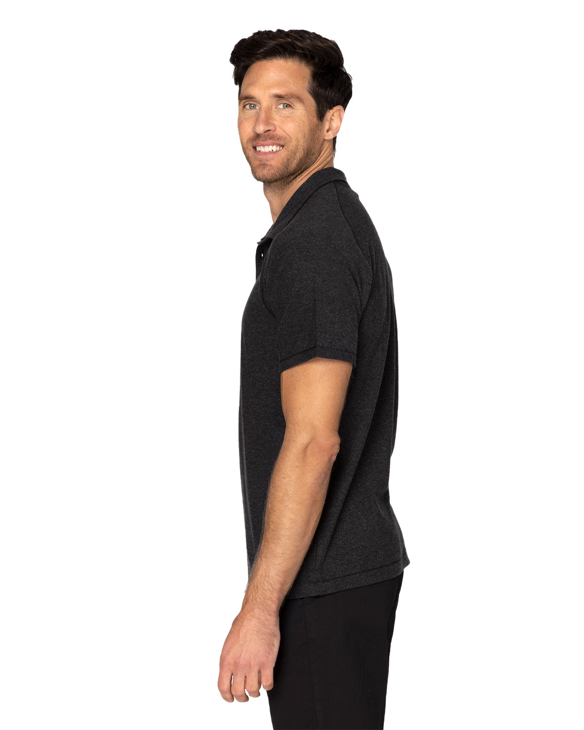 Threadfast Apparel 382PL Unisex Impact Polo in Black heather