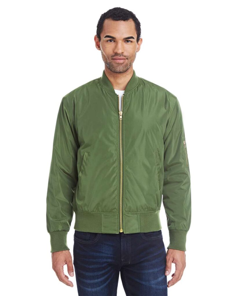 Threadfast Apparel 395J Unisex Bomber Jacket in Army