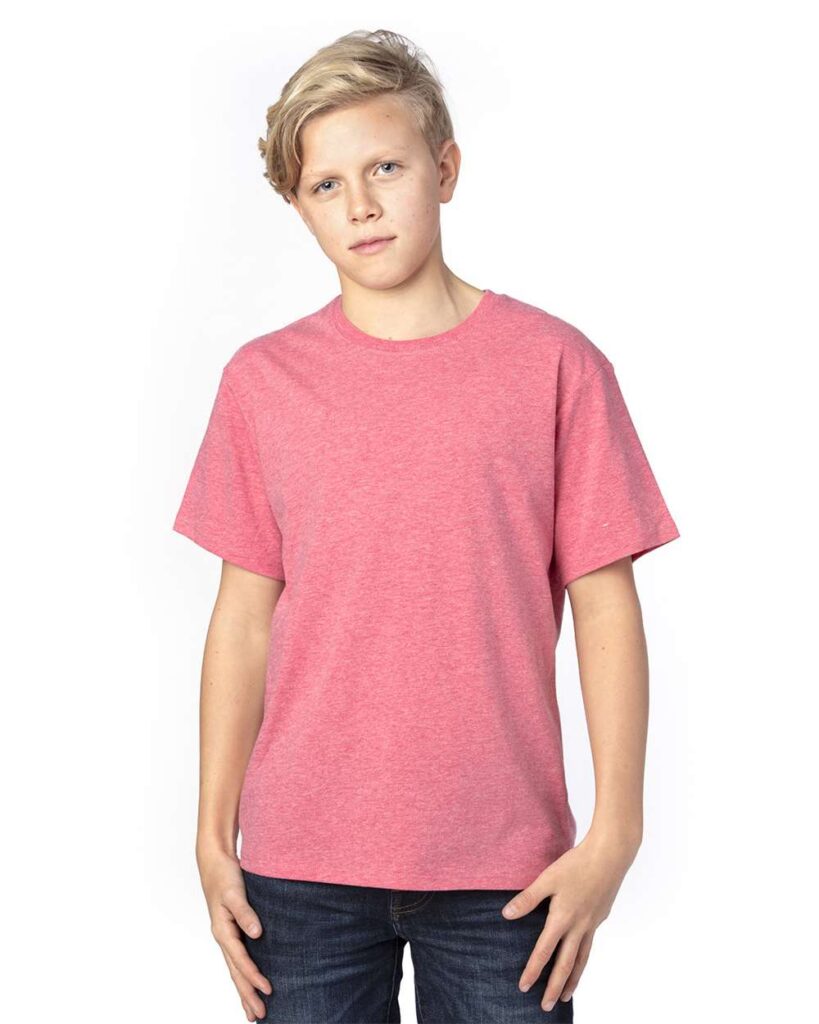 Threadfast Apparel 600A Youth Ultimate CVC T-Shirt in Red Heather
