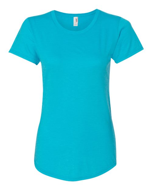 Gildan 6750L Women's Softstyle Triblend T-Shirt in Heather Caribbean Blue