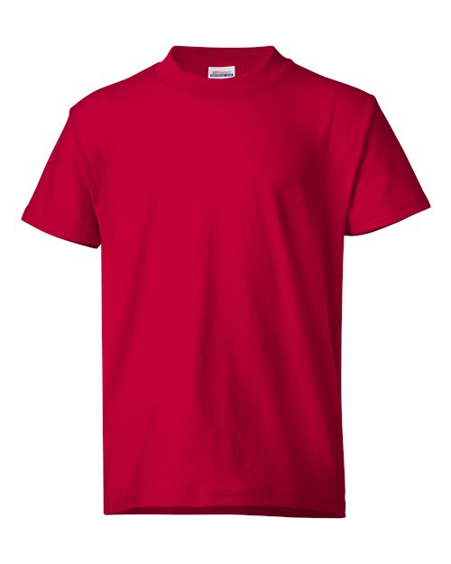 Hanes 5370 Youth EcoSmart T-Shirt in Deep Red