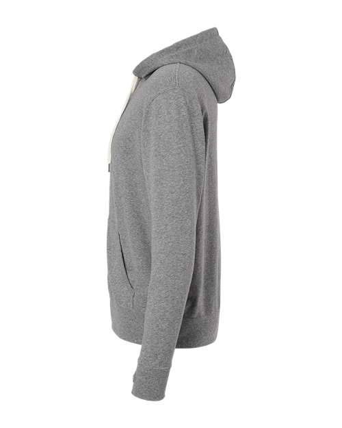 Independent Trading Co. PRM90HTZ Unisex Heathered French Terry Full-Zip Hooded Sweatshirt in Salt & Pepper