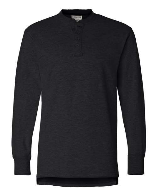 J. America 8244 Men's Vintage Brushed Jersey Henley in Black