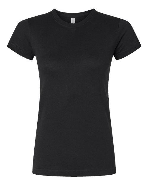 LAT 3616 Women's Fitted Fine Jersey Tee in Black