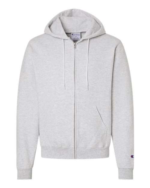 Champion S800 Unisex Powerblend Full-Zip Hooded Sweatshirt in Silver Grey