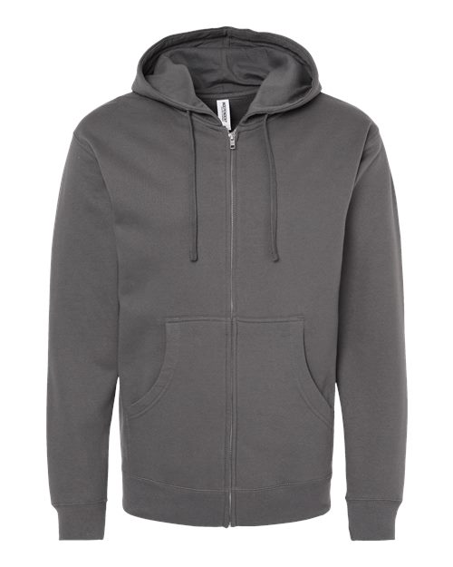 Independent Trading Co. SS4500Z Unisex Midweight Full-Zip Hooded Sweatshirt in Charcoal