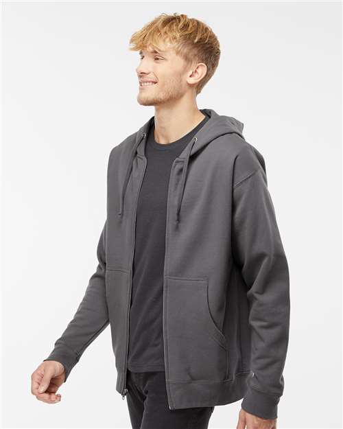 Independent Trading Co. SS4500Z Unisex Midweight Full-Zip Hooded Sweatshirt in Charcoal