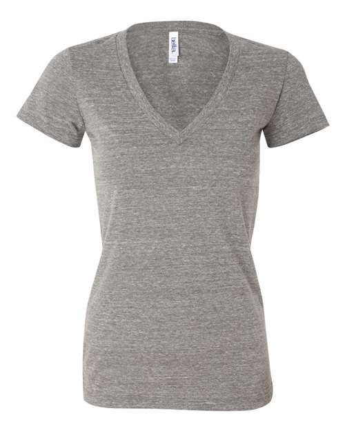 BELLA + CANVAS 8435 Women's Triblend Deep V-Neck Tee in Grey Triblend
