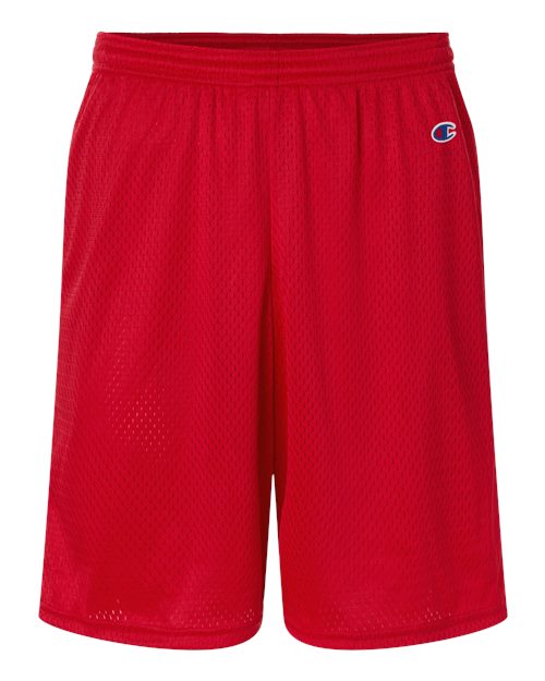Champion S162 Unisex 9" Mesh Shorts with Pockets in Scarlet