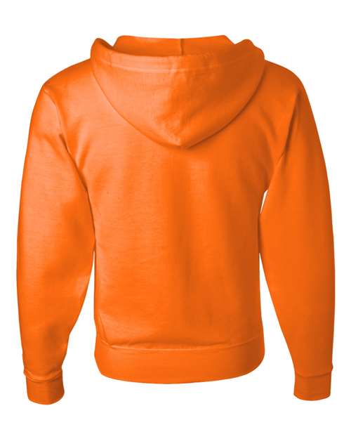 JERZEES 993MR Unisex NuBlend Full-Zip Hooded Sweatshirt in Safety Orange