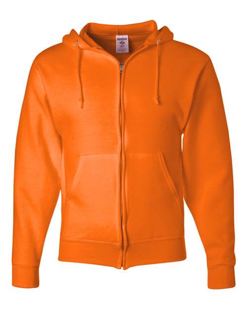 JERZEES 993MR Unisex NuBlend Full-Zip Hooded Sweatshirt in Safety Orange