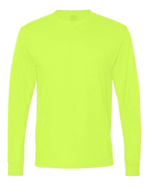 JERZEES 21MLR Unisex Dri-Power Performance Long Sleeve T-Shirt in Safety Green