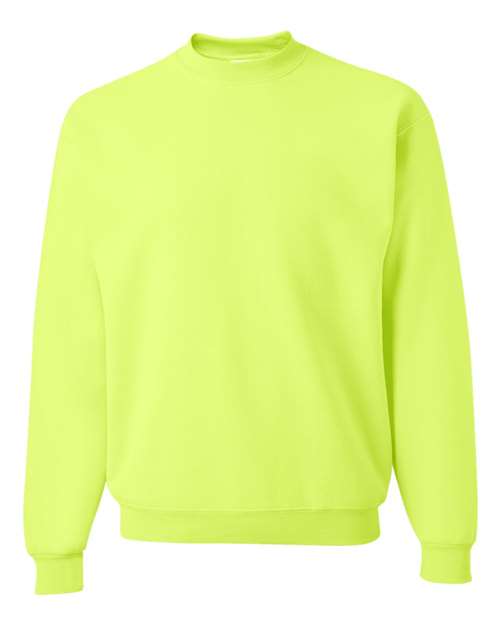 JERZEES 4662MR Unisex Super Sweats NuBlend Crewneck Sweatshirt in Safety Green