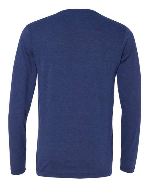 BELLA + CANVAS 3425 Unisex Long Sleeve V-Neck Tee in Navy Triblend