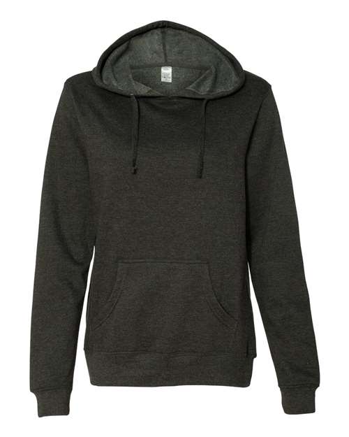 Independent Trading Co. SS650 Women's Junior Fit Heavenly Fleece Lightweight Hooded Sweatshirt in Charcoal Heather