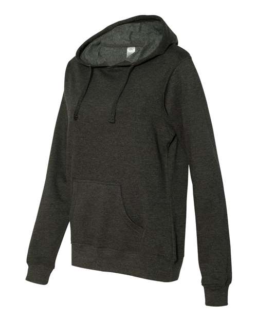 Independent Trading Co. SS650 Women's Junior Fit Heavenly Fleece Lightweight Hooded Sweatshirt in Charcoal Heather